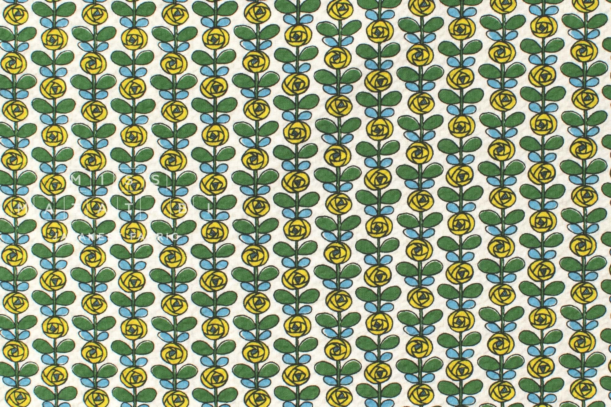 Japanese Fabric Cotton Seersucker Mini Roses - B - 50cm