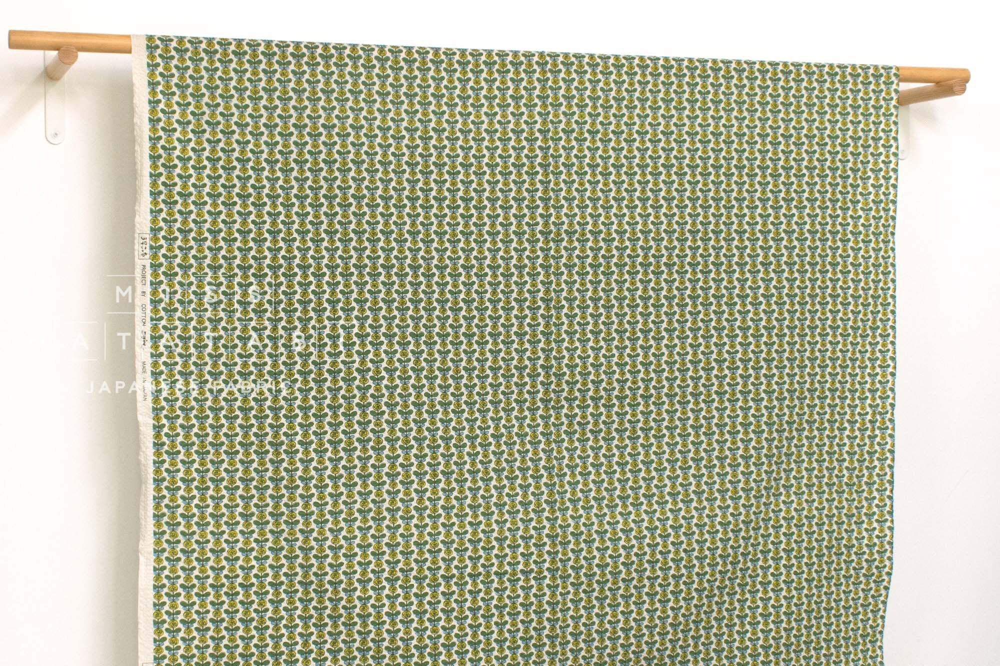 Japanese Fabric Cotton Seersucker Mini Roses - B - 50cm