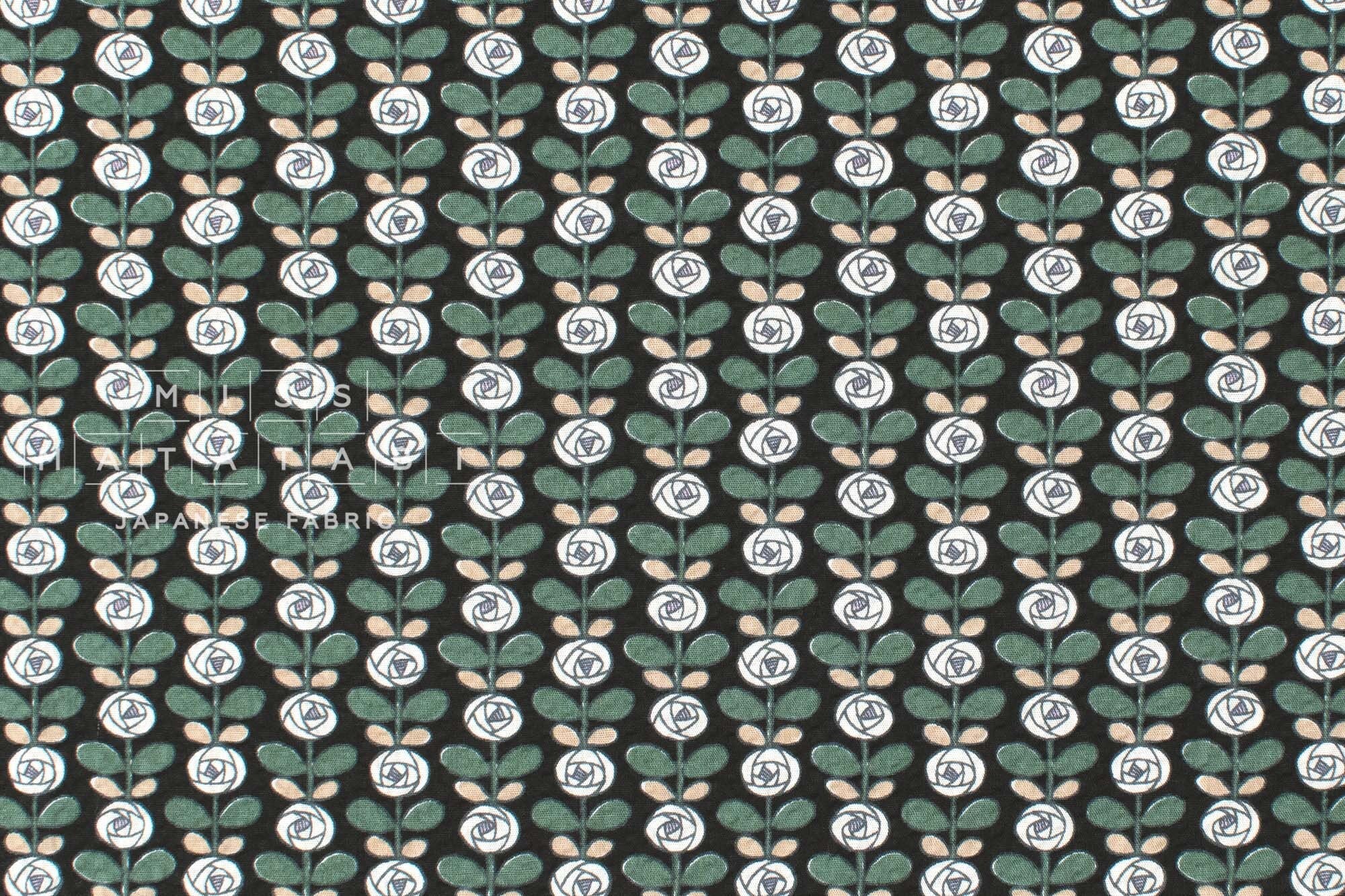 Japanese Fabric Cotton Seersucker Mini Roses - D - 50cm