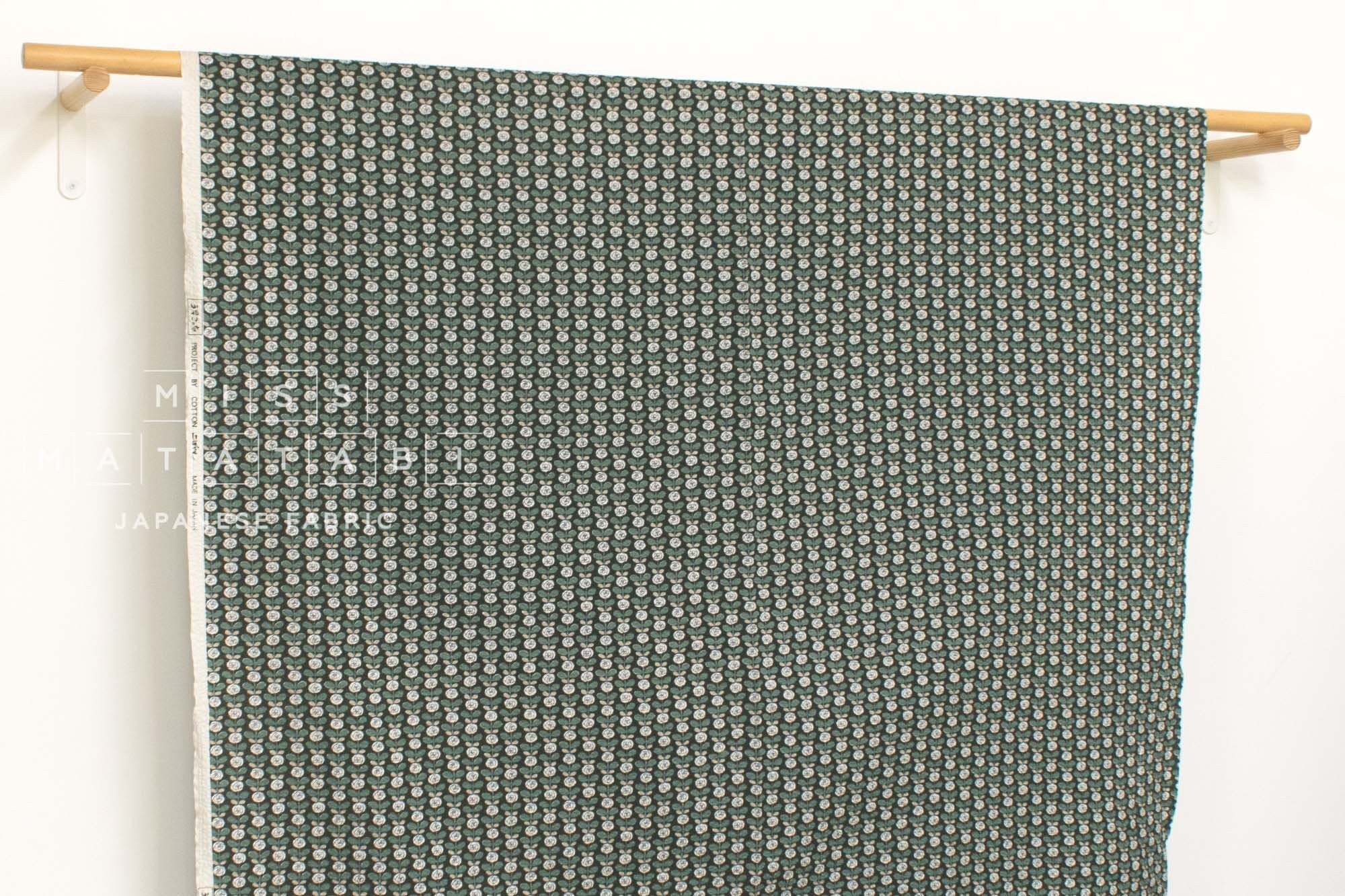 Japanese Fabric Cotton Seersucker Mini Roses - D - 50cm