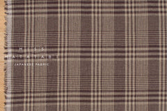 Japanese Fabric Shokunin Collection Yarn-Dyed Plaid - rustic brown - 50cm