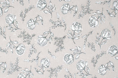 Japanese Fabric Takashima Chijimi Crepe In Bloom - light grey - 50cm