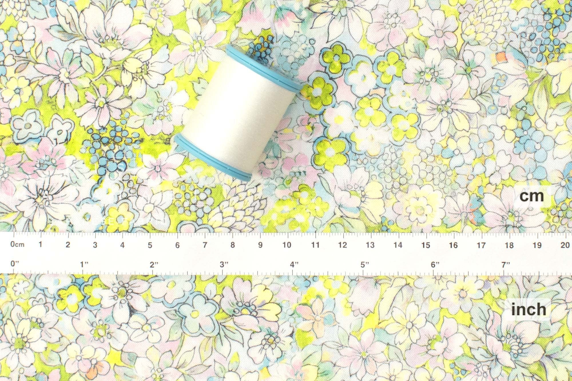 Japanese Fabric Ava's Garden - green - 50cm