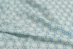 Japanese Fabric Embroidered Scallop Selvedge Broderie Anglaise - light blue - 50cm