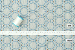 Japanese Fabric Embroidered Scallop Selvedge Broderie Anglaise - light blue - 50cm