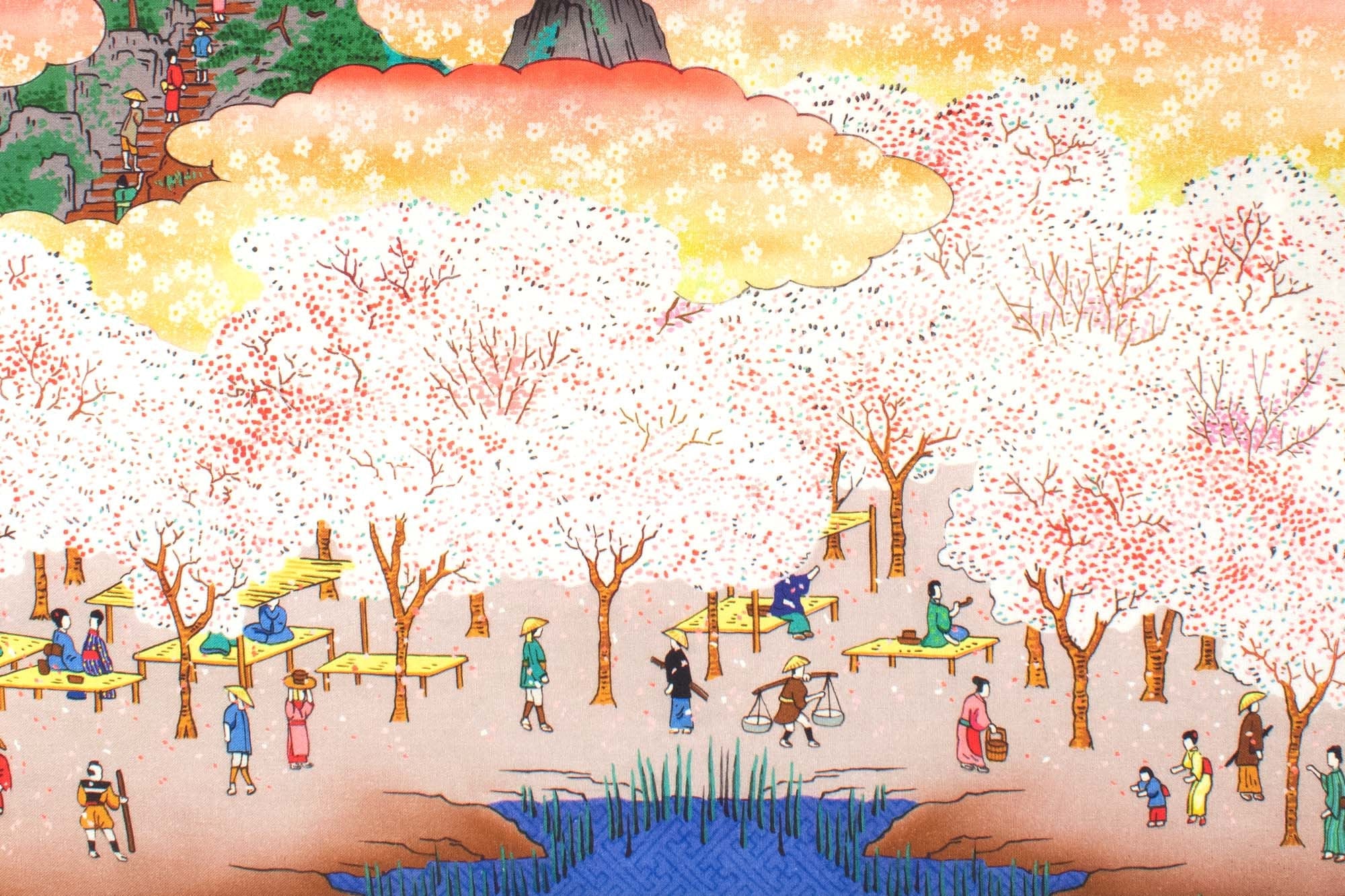 Japanese Fabric Edo Sakura Hanami - 50cm