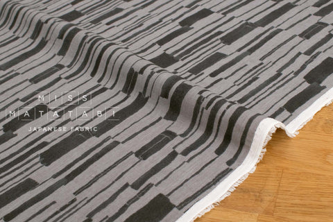 Japanese Fabric Chijimi Crepe Laneway Walk - grey - 50cm