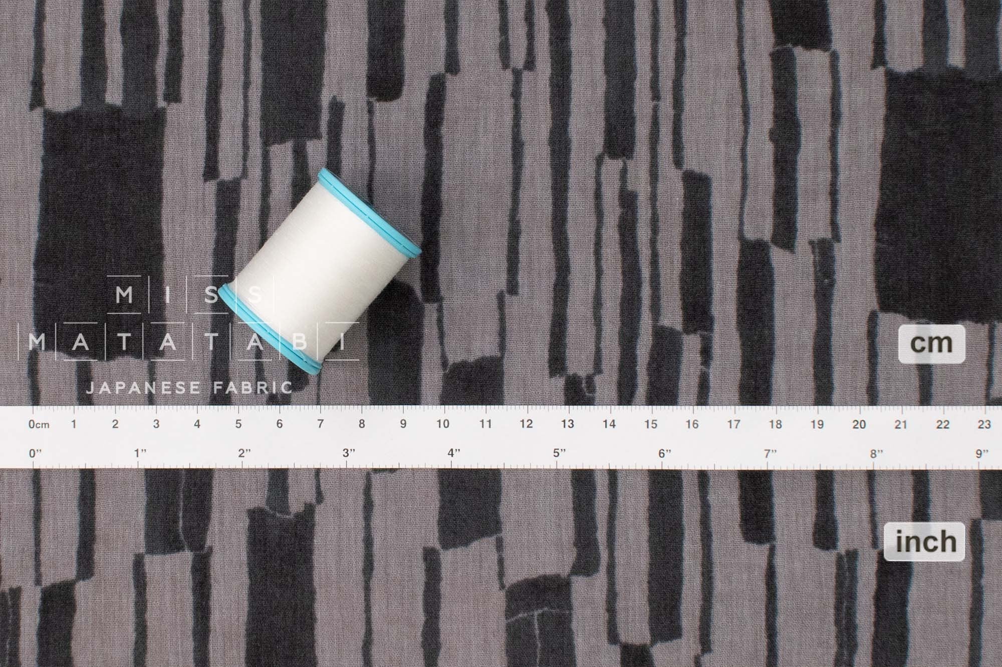 Japanese Fabric Chijimi Crepe Laneway Walk - grey - 50cm