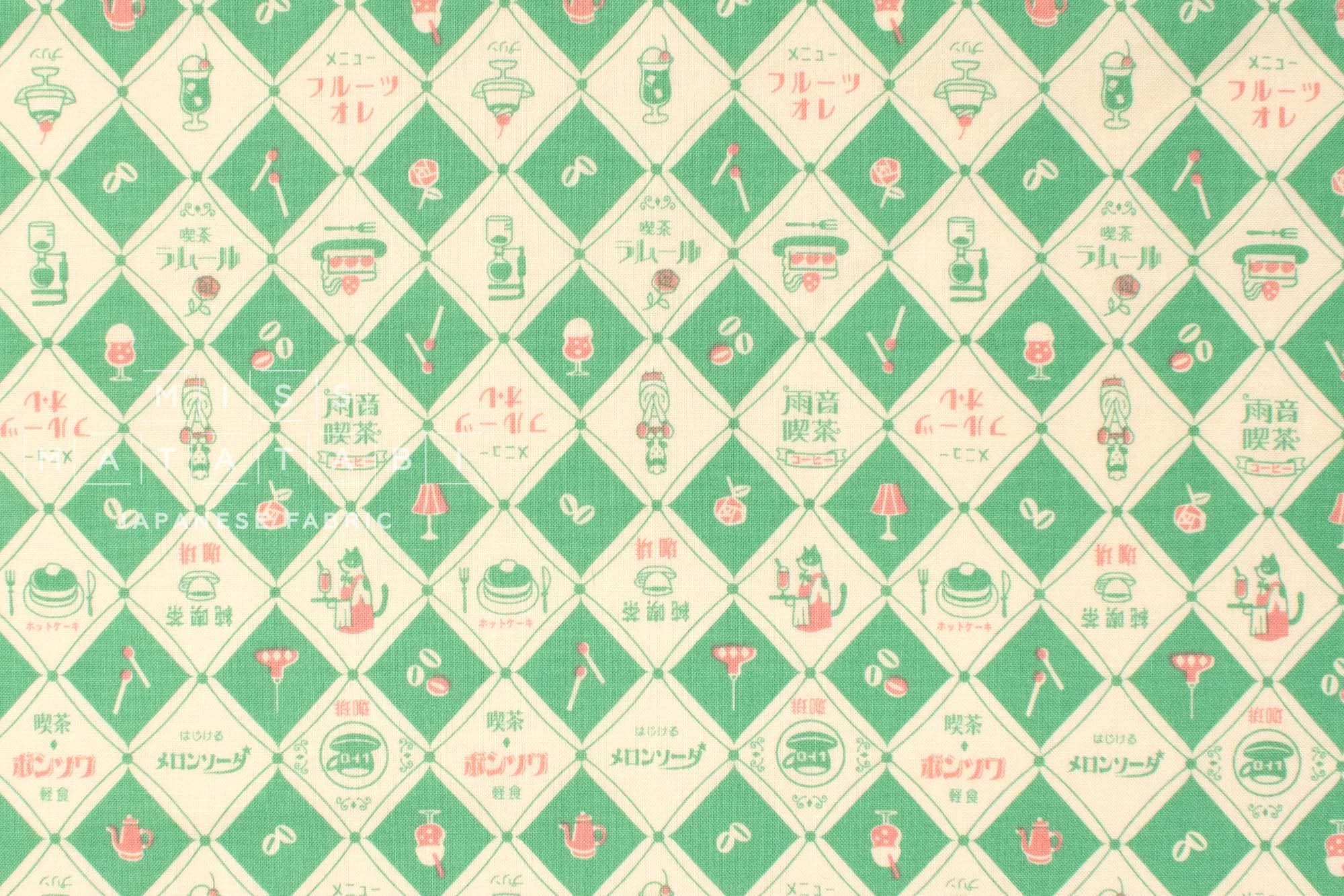 Japanese Fabric Kokka Retro Kissaten - B - 50cm