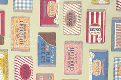 Japanese Fabric Kokka Chocolate Bars - green - 50cm