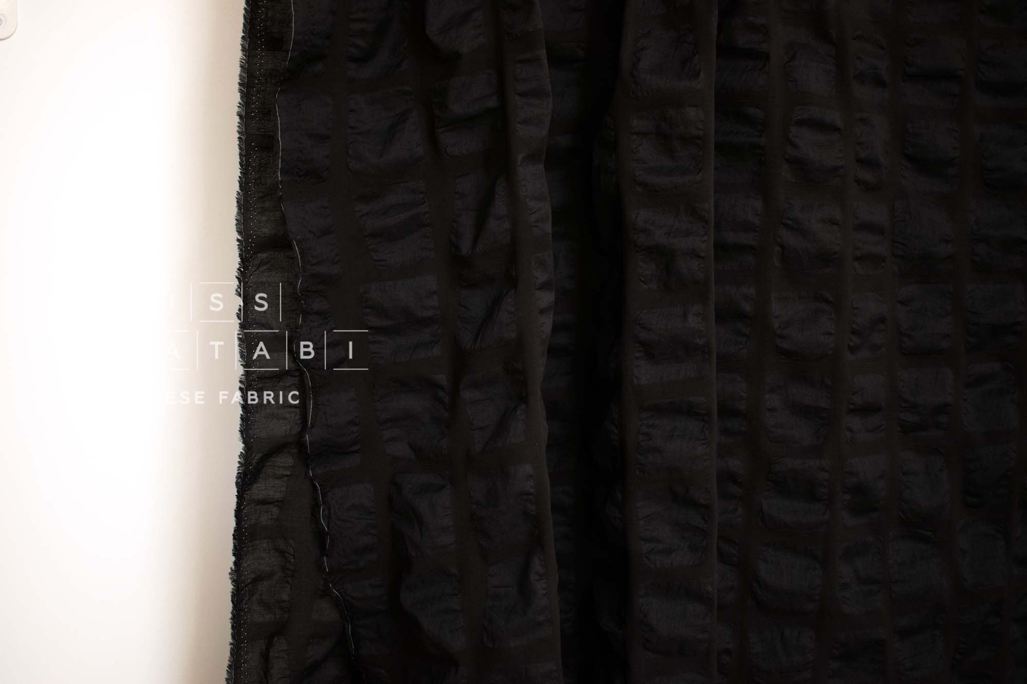 Japanese Fabric Blocks Seersucker Lawn - black - 50cm