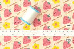 Japanese Fabric Kokka Retro Sweet Fruits Strawberry - B - 50cm