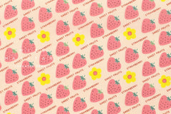 Japanese Fabric Kokka Retro Sweet Fruits Strawberry - B - 50cm