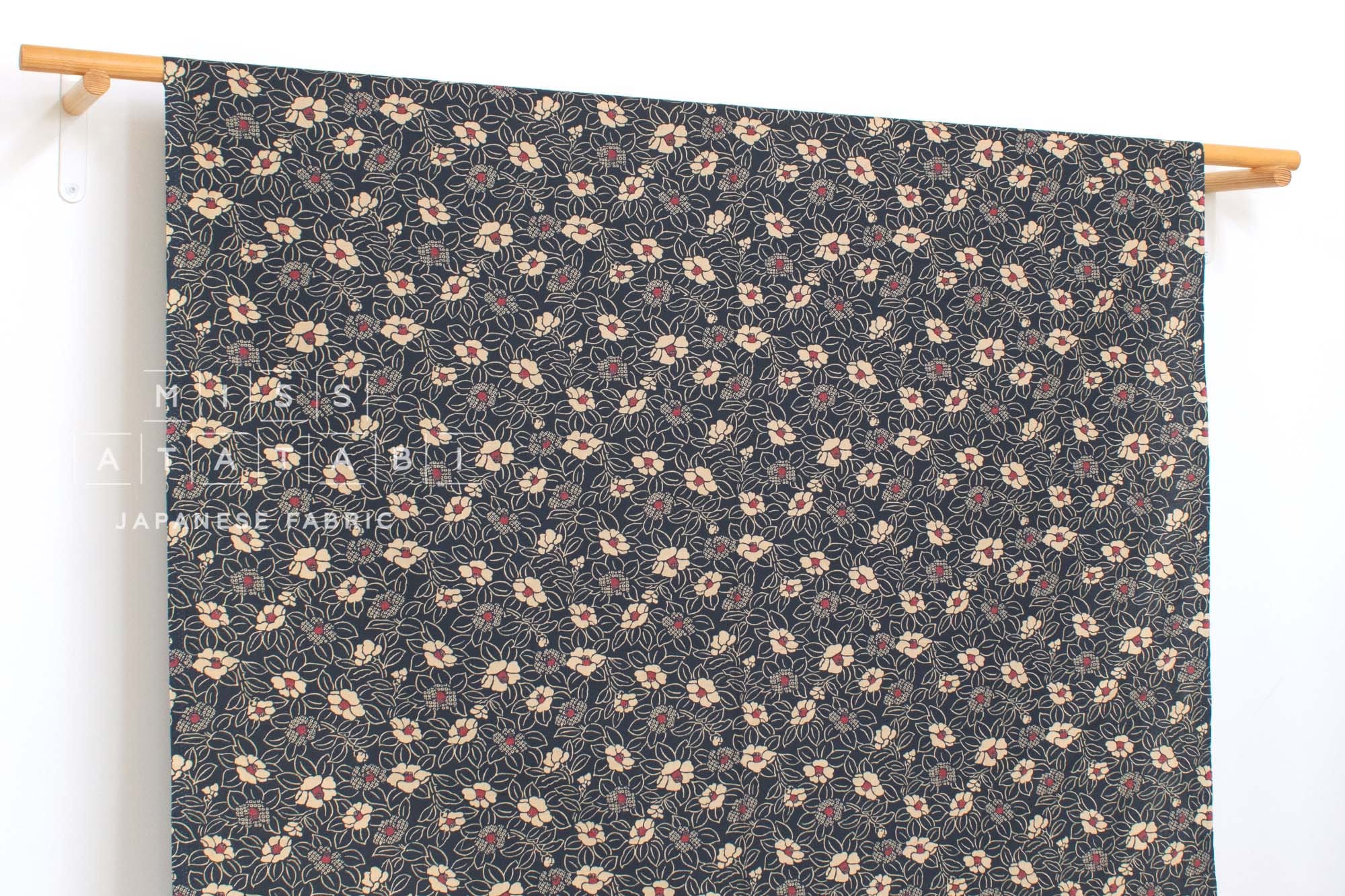 Japanese Fabric Kanokomon Tsubaki  - A - 50cm