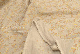 Japanese Fabric Shokunin Collection Yarn-Dyed Sun-Dried Kasuri Embroidered Linen Blend - soft yellow -  50cm