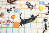 Japanese Fabric Kokka Paper Message Cats and Table Fruit - 50cm