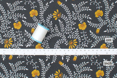 Japanese Fabric Sophia - mustard, charcoal - 50cm