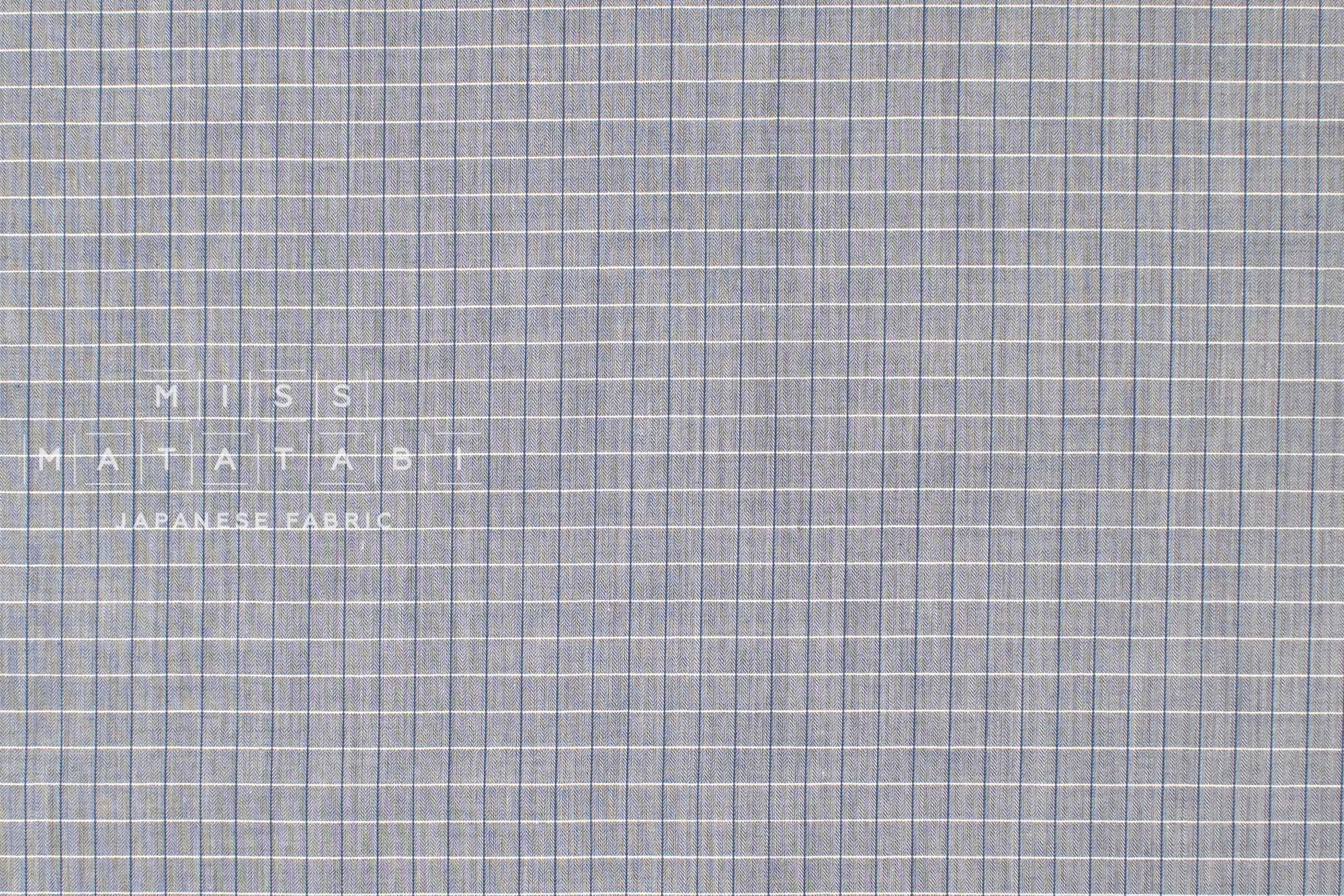 Japanese Fabric Yarn Dyed Cotton Check - navy - 50cm