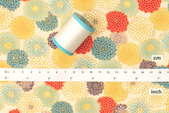 Japanese Fabric Little Chrysanthemum Kiku - A metallic - 50cm