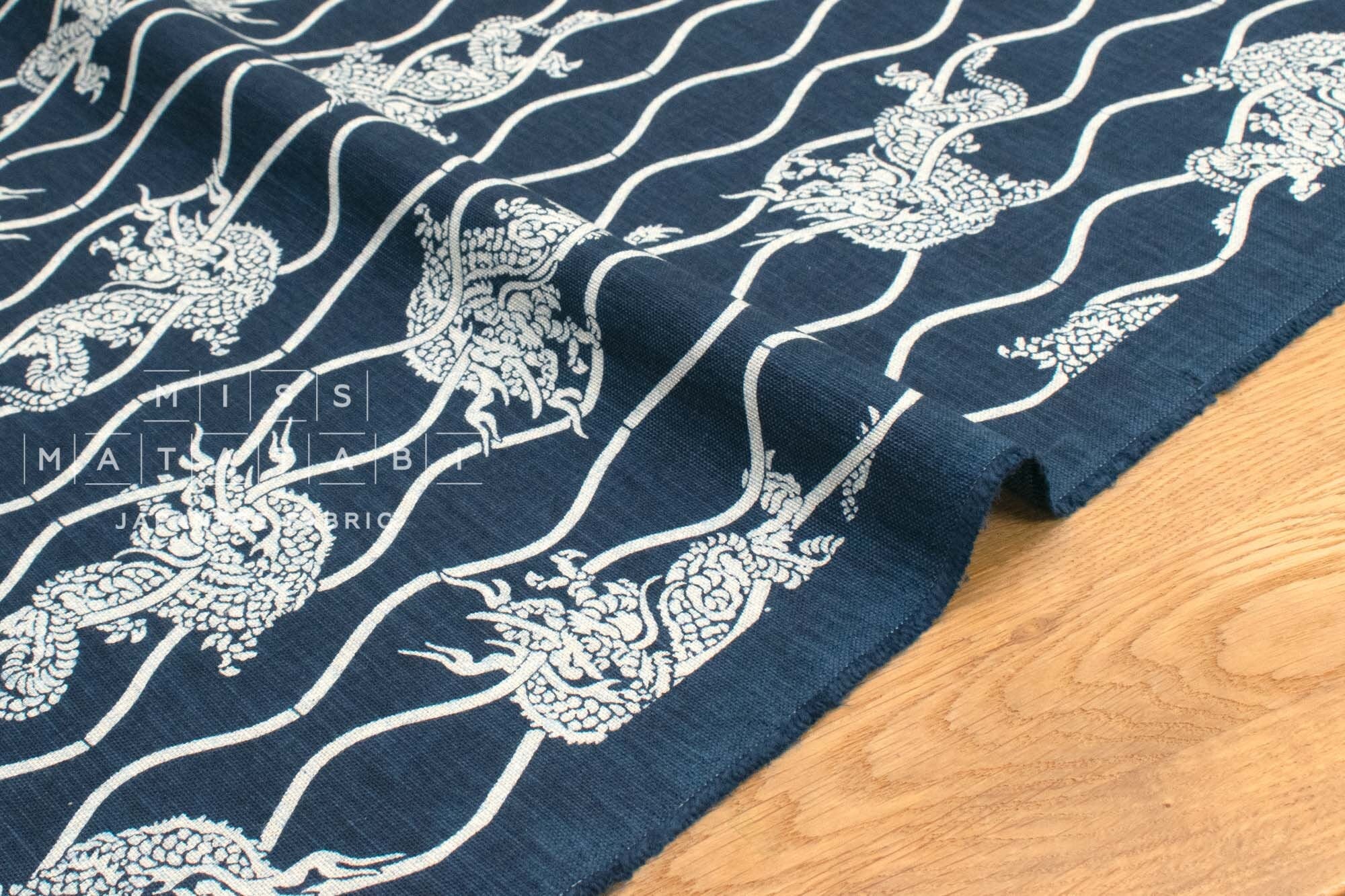 Japanese Fabric Ryu Dragon - 9A - 50cm