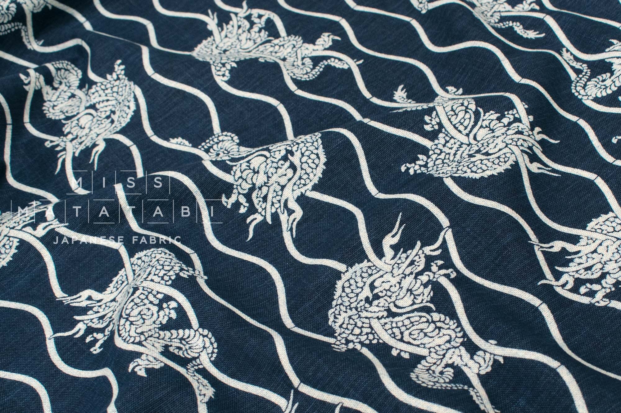 Japanese Fabric Ryu Dragon - 9A - 50cm