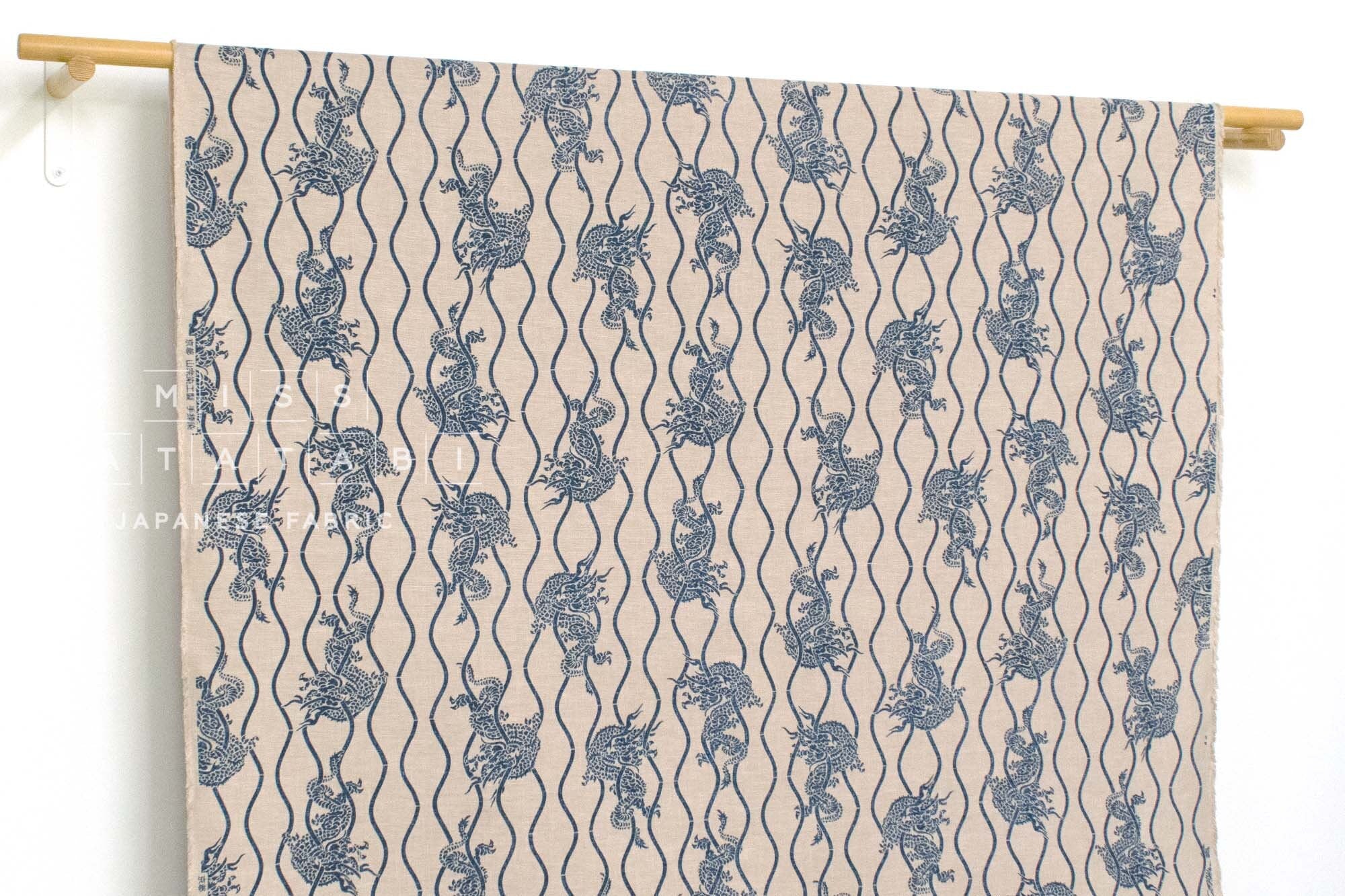 Japanese Fabric Ryu Dragon - 9B - 50cm