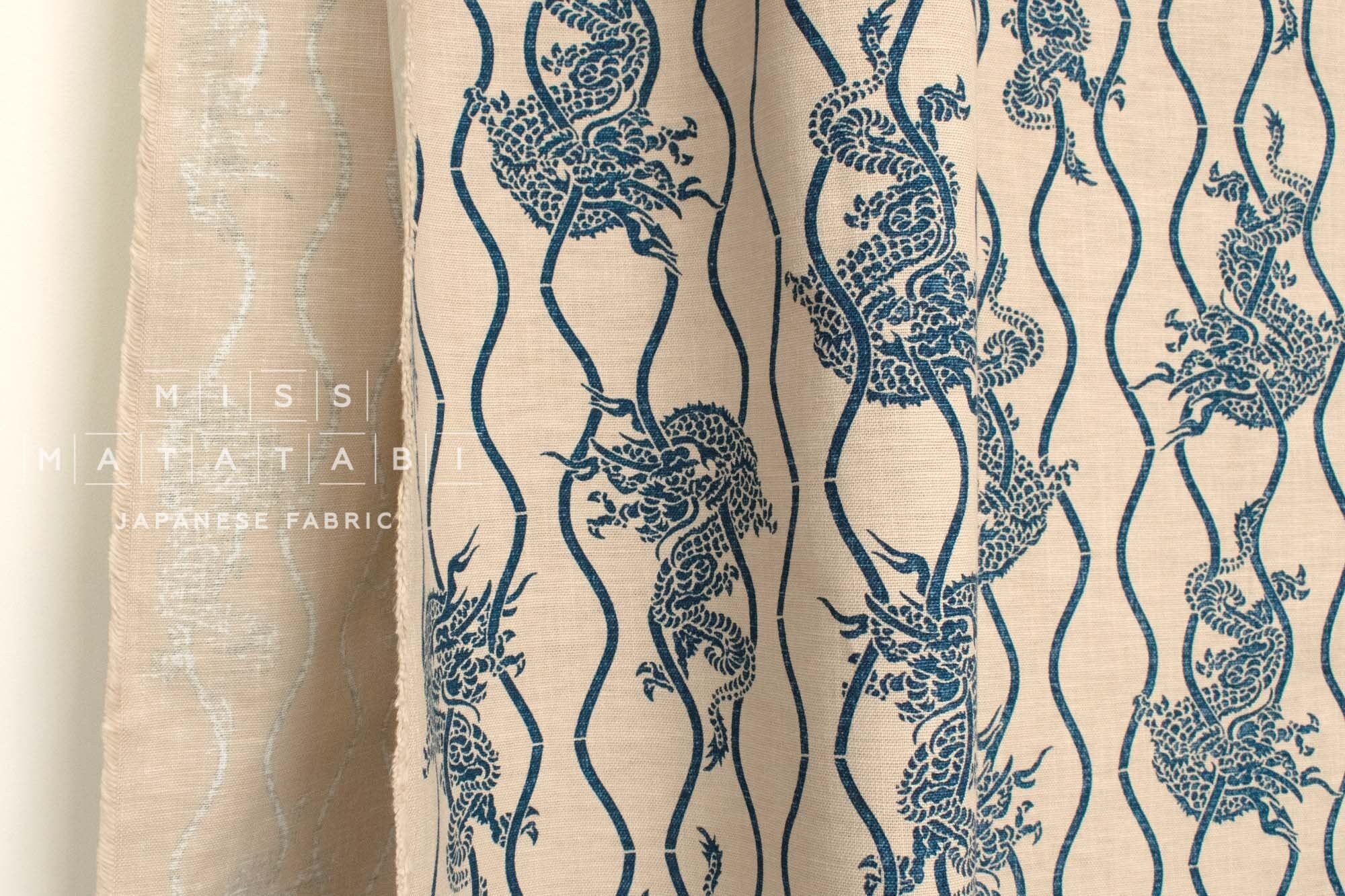 Japanese Fabric Ryu Dragon - 9B - 50cm