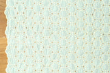 Japanese Fabric Embroidered Scallop Selvedge Broderie Anglaise - light aqua - 50cm