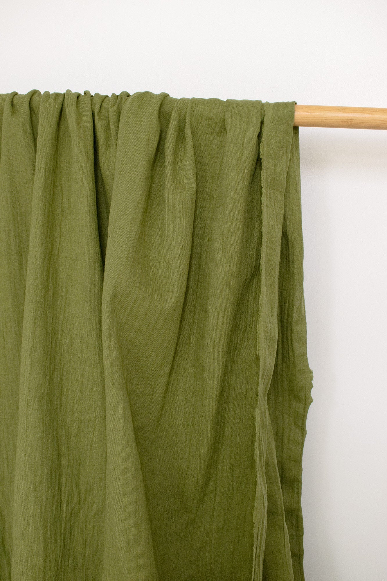 Japanese Fabric Shokunin Collection Yarn-Dyed Sun-Dried Double Gauze - green -  50cm