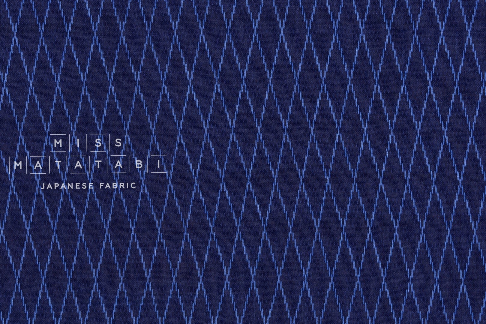 Japanese Fabric Indigo Aizome Yarn Dyed Asagi Sashiko - 50cm