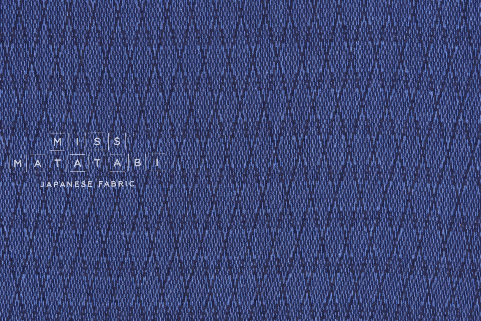 Japanese Fabric Indigo Aizome Yarn Dyed Asagi Sashiko - 50cm