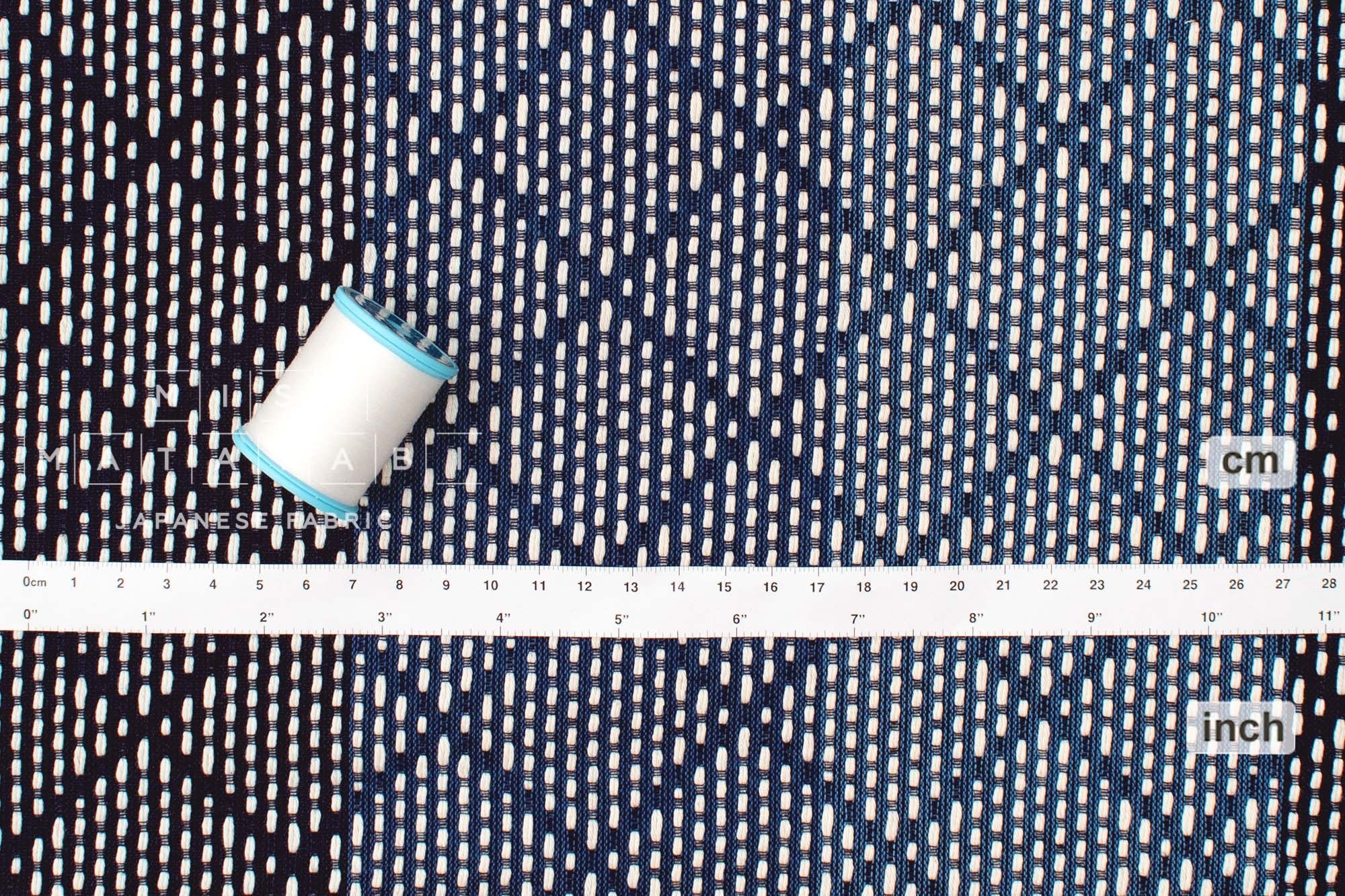Japanese Fabric Indigo Aizome Yarn Dyed Katsuo Sashiko - 50cm