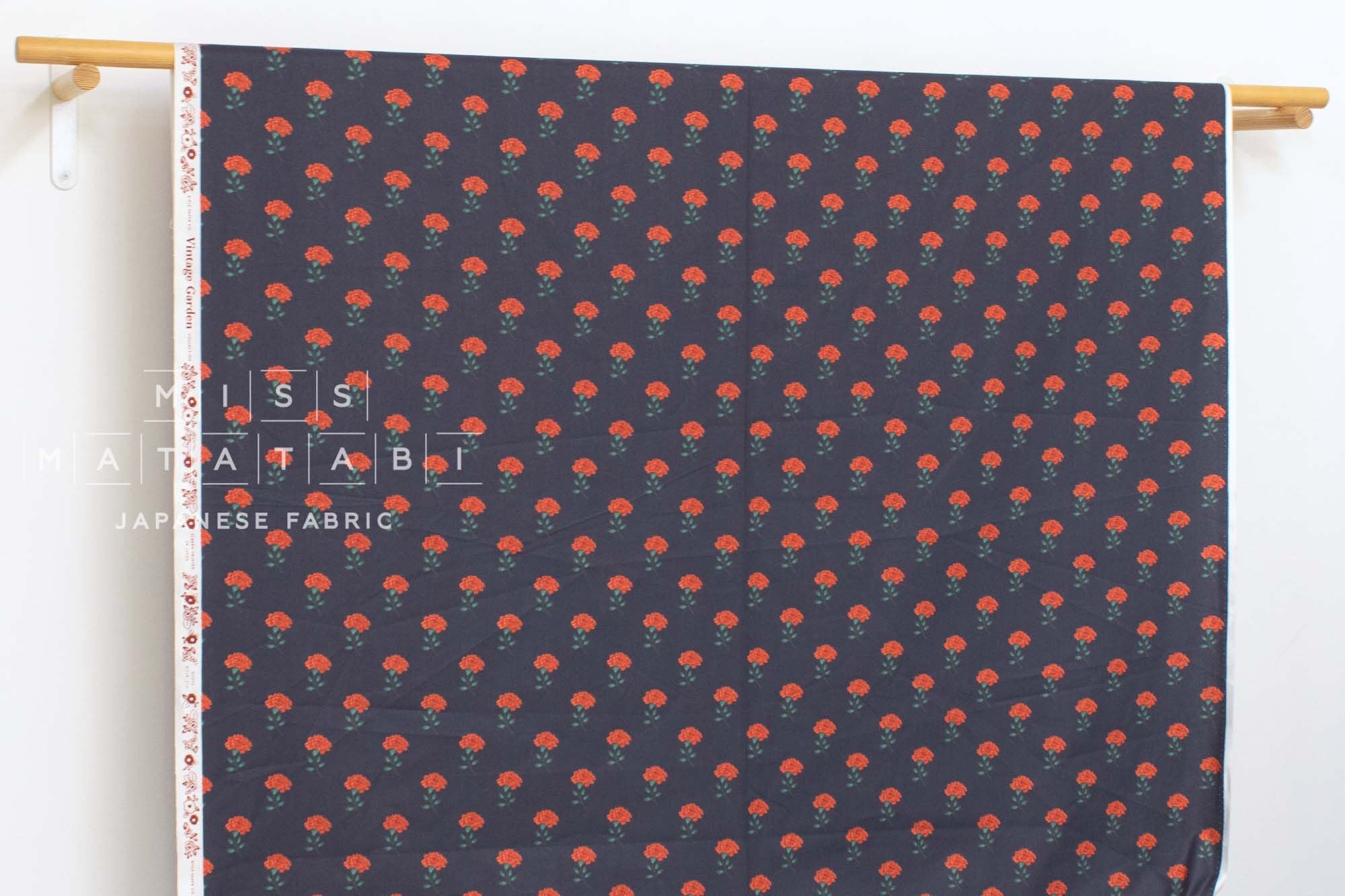 Cotton + Steel Rifle Paper Co. Vintage Garden Marisol - navy - 50cm