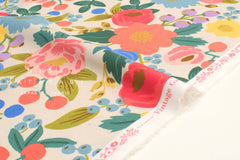 Cotton + Steel Rifle Paper Co. Vintage Garden Vintage Blossom Canvas - cream metallic - 50cm