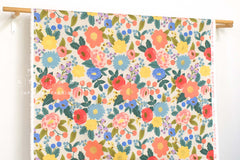 Cotton + Steel Rifle Paper Co. Vintage Garden Vintage Blossom Canvas - cream metallic - 50cm