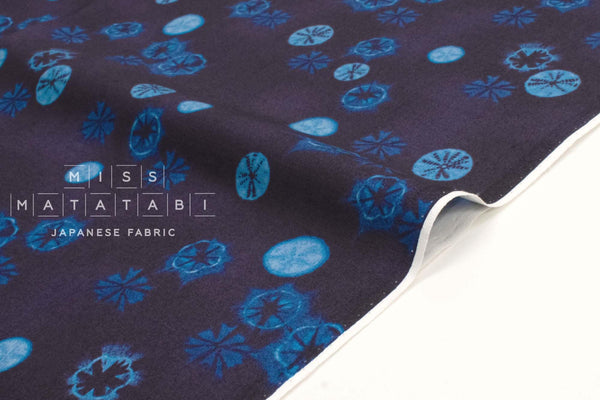 Japanese Fabric Indigo Style Shibori Print - A - 50cm