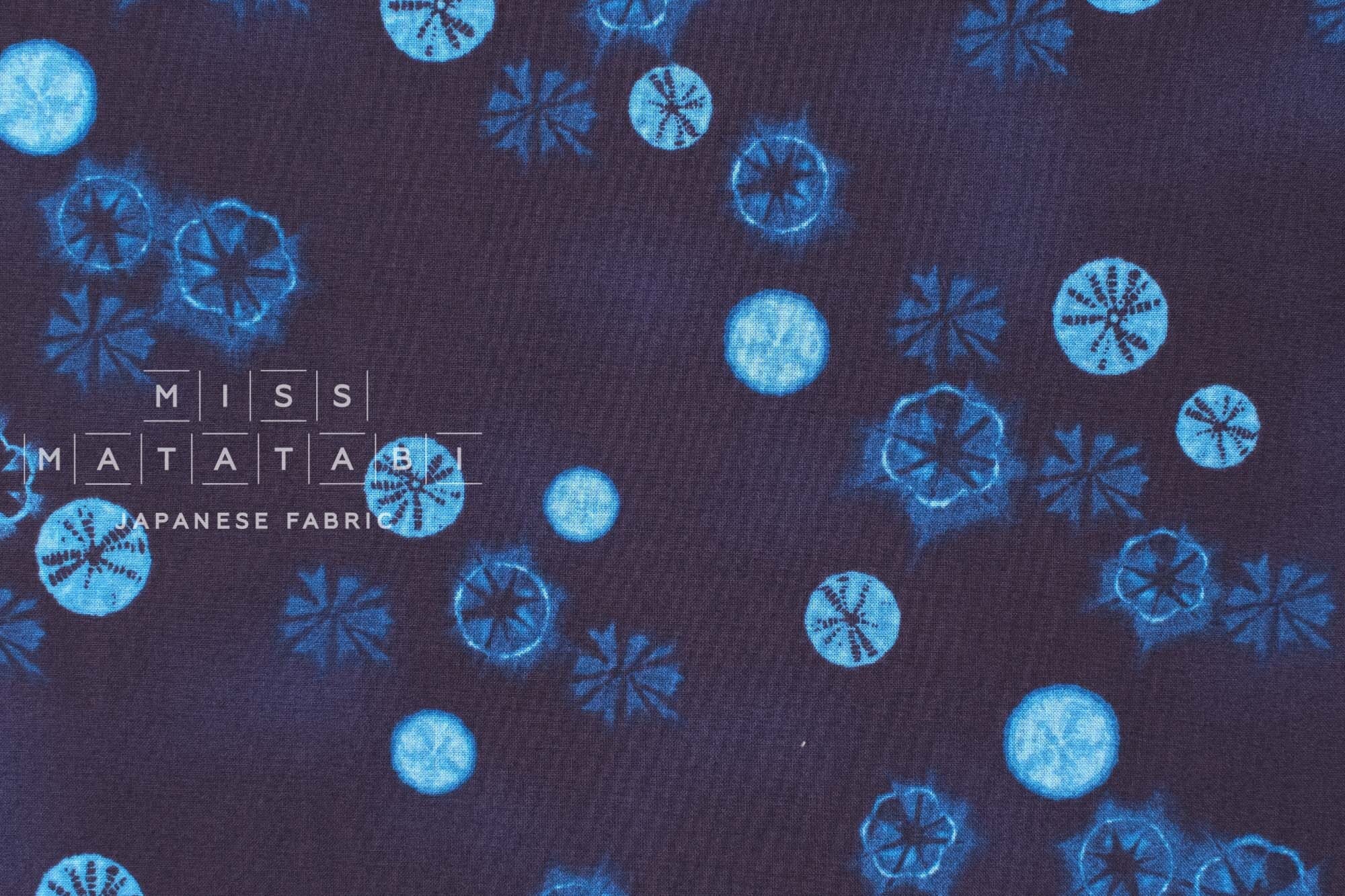 Japanese Fabric Indigo Style Shibori Print - A - 50cm