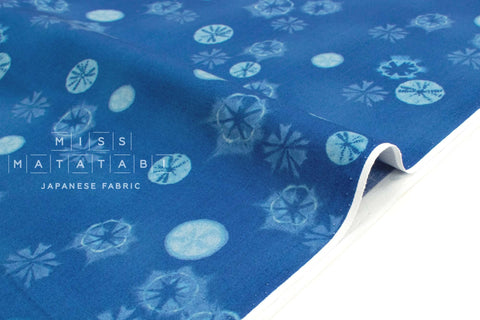 Japanese Fabric Indigo Style Shibori Print - B - 50cm