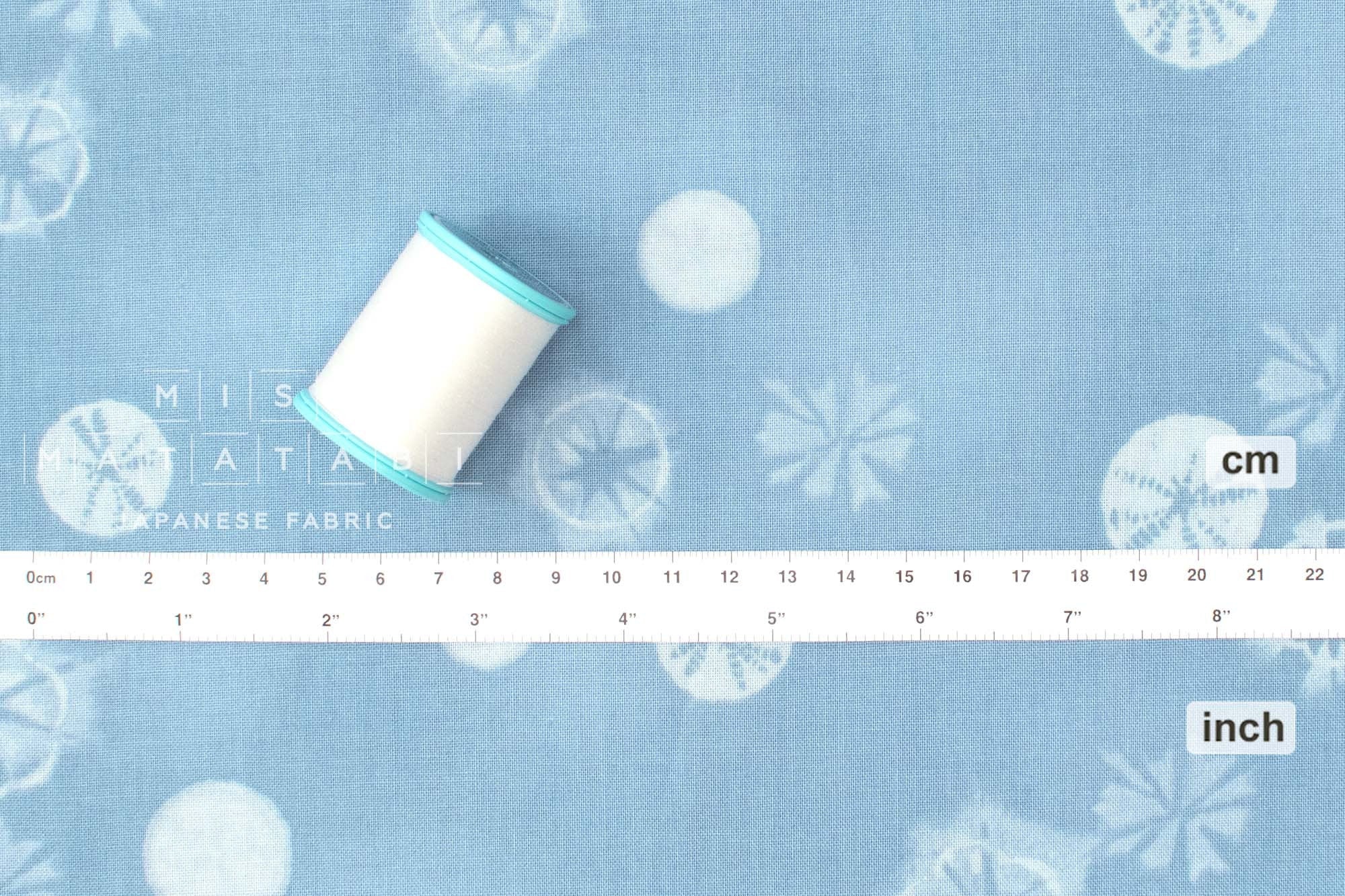 Japanese Fabric Indigo Style Shibori Print - C - 50cm