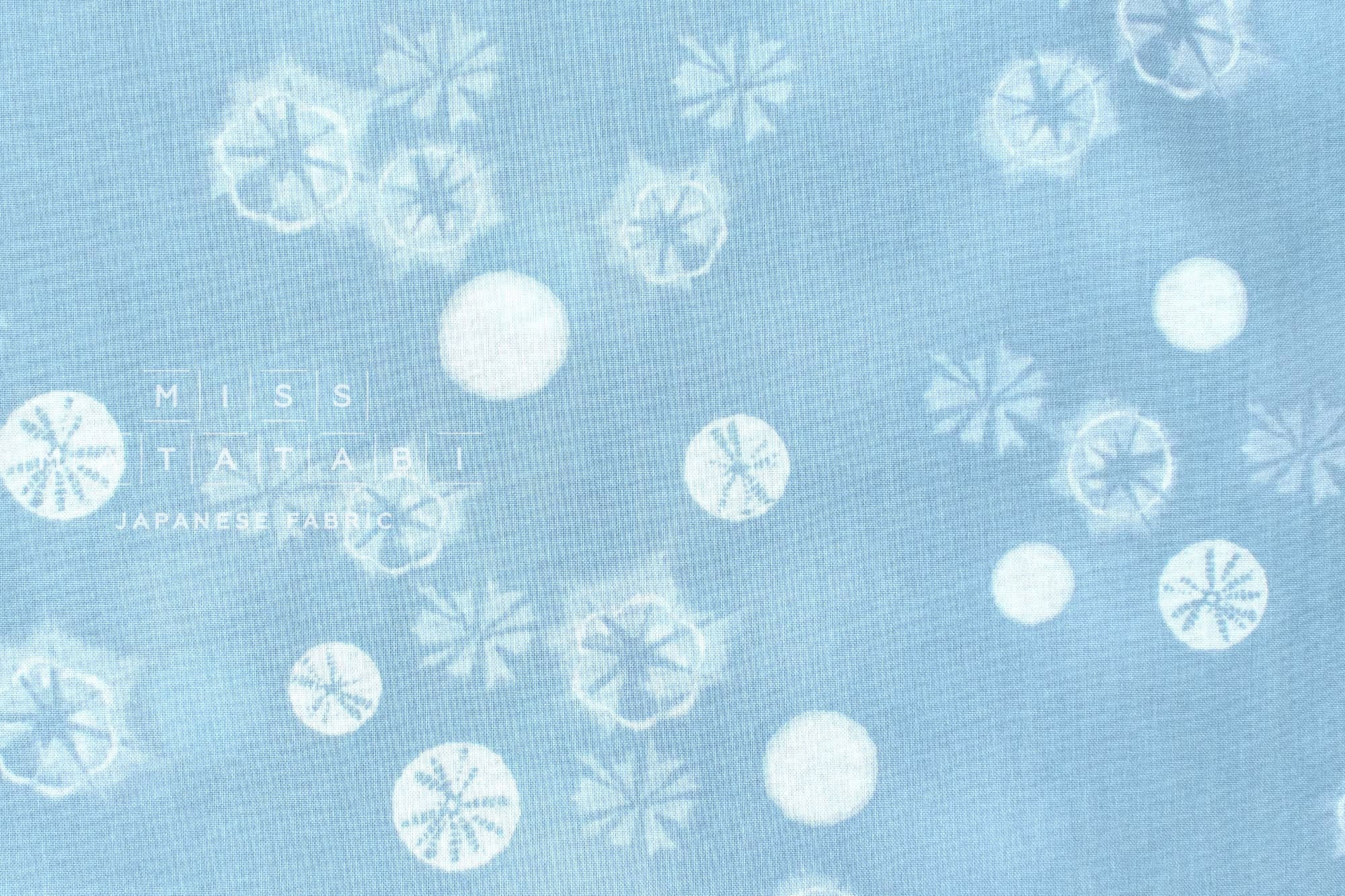 Japanese Fabric Indigo Style Shibori Print - C - 50cm