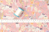Japanese Fabric Ava the Garden Cat - pink - 50cm