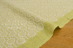 Japanese Fabric Shokunin Collection Sun-Dried Embroidered Linen Blend - pistachio green -  50cm