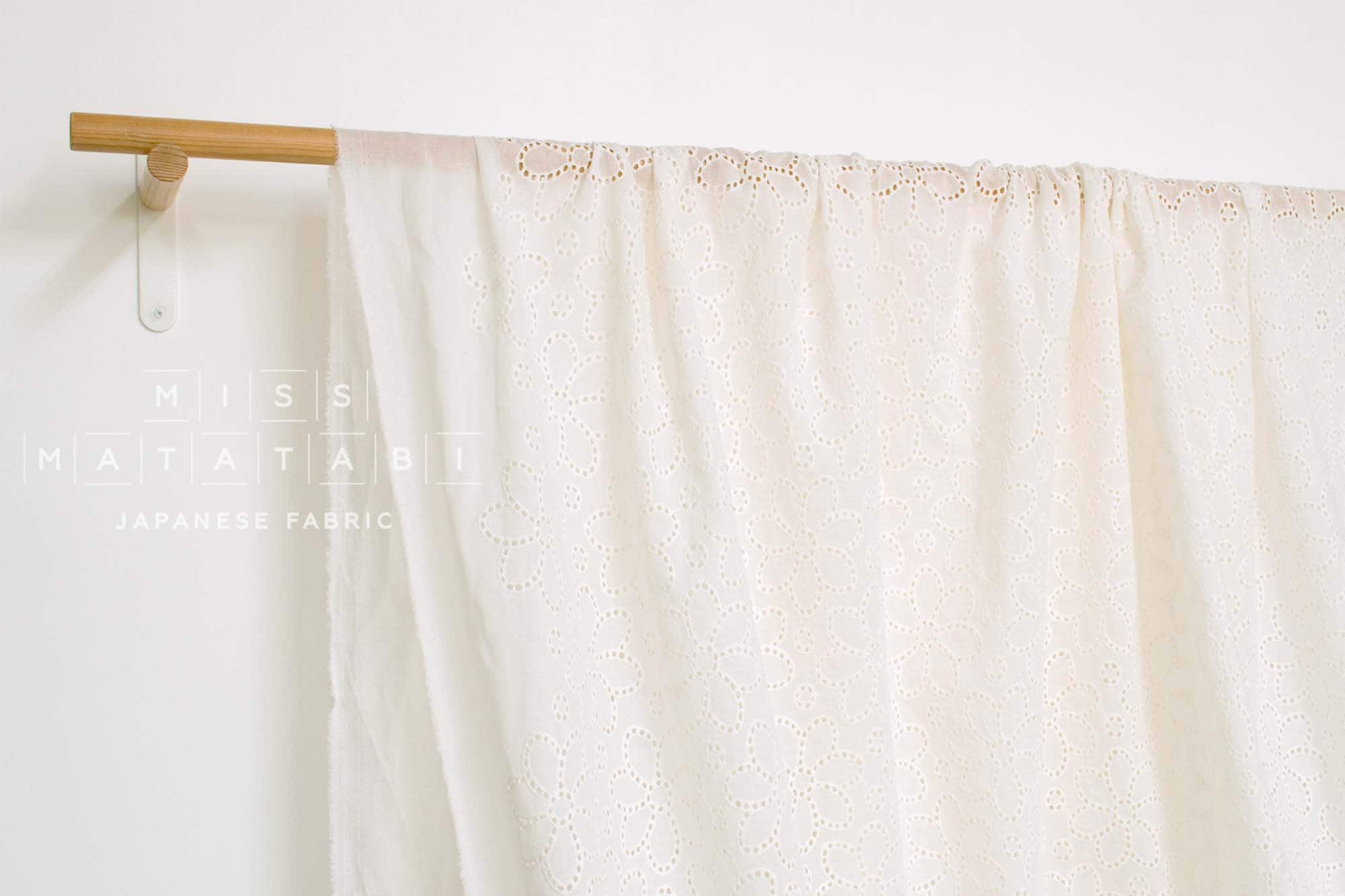 Japanese Fabric Embroidered Eyelet Flowers - 50cm