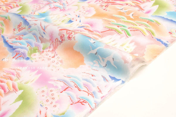 Japanese Fabric Tsuru no Tabi - pastel - 50cm