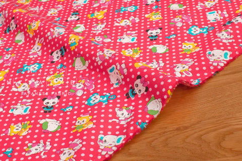 Japanese Fabric Retro Pop Friends - red - 50cm