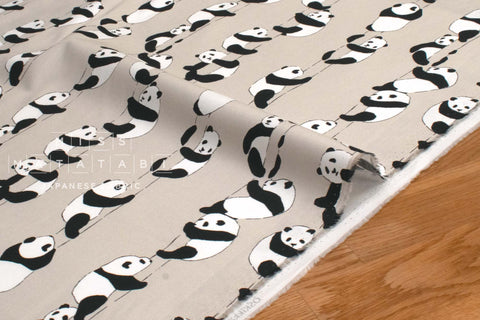 Japanese Fabric Panda Climb - grey - 50cm