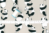 Japanese Fabric Panda Climb - grey - 50cm