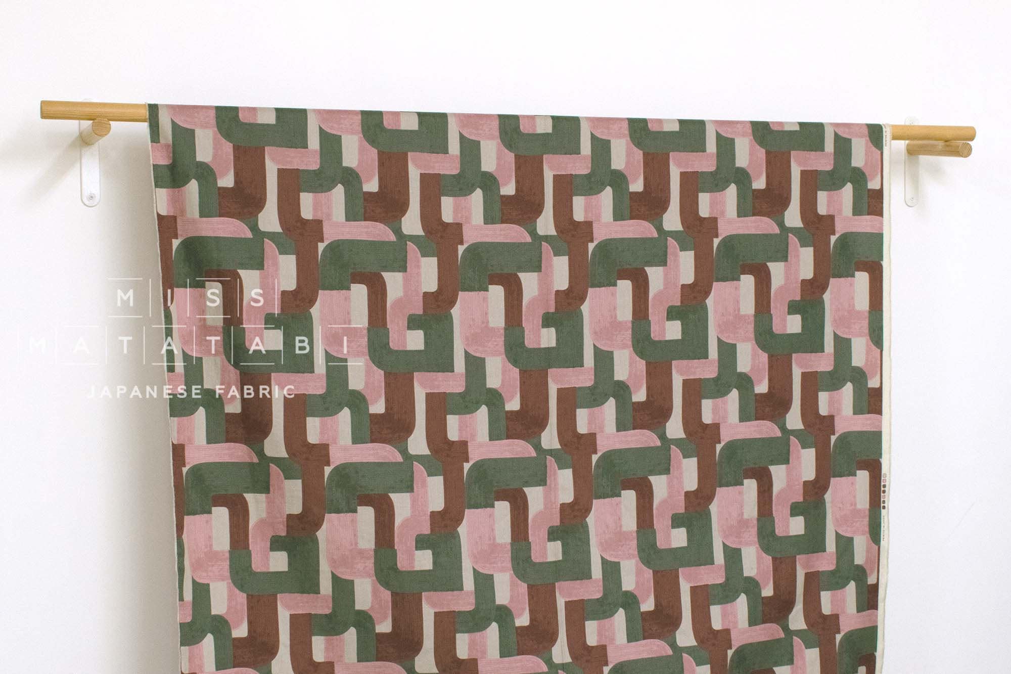 Japanese Fabric Connecting - pink, green - 50cm