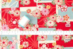 Japanese Fabric Wagara Windows - red - 50cm