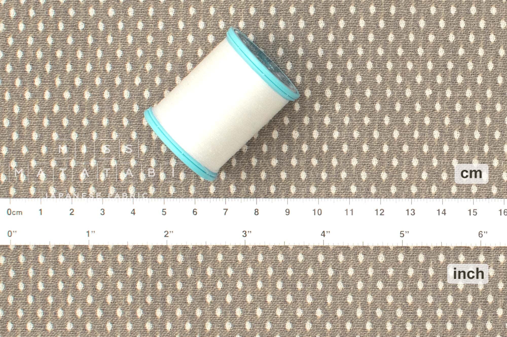 Japanese Fabric Yarn-Dyed Dot Dobby - taupe - 50cm